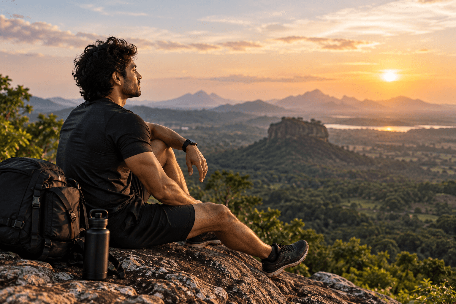 Athlete training outdoors